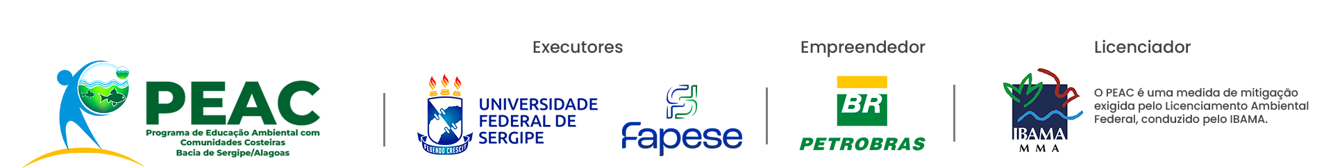 PEAC, Universidade Federal de Sergipe, Fapese, Petrobras e Ibama